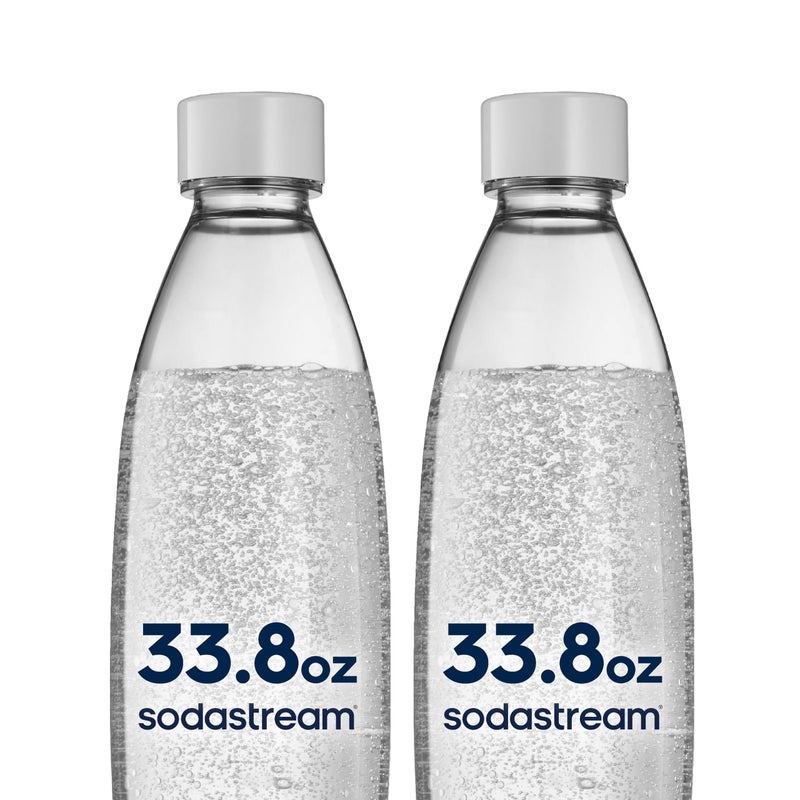 sodastream White 1L Slim Carbonating Bottles Twin Pack, Pack of 2 - Image 1