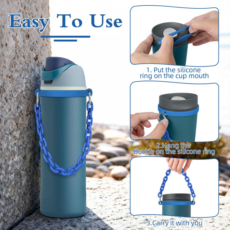 BKBY Water Bottle Handle Strap Compatible with Owala Freesip 24oz 32oz 40oz, Strong Secure Acrylic Carrier for Outdoors - Image 5
