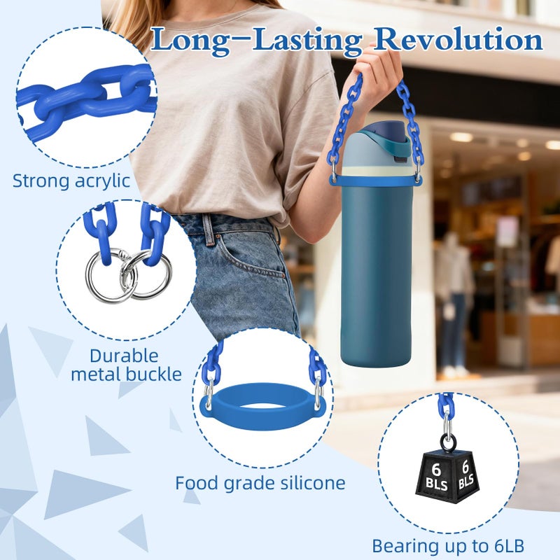 BKBY Water Bottle Handle Strap Compatible with Owala Freesip 24oz 32oz 40oz, Strong Secure Acrylic Carrier for Outdoors - Image 3