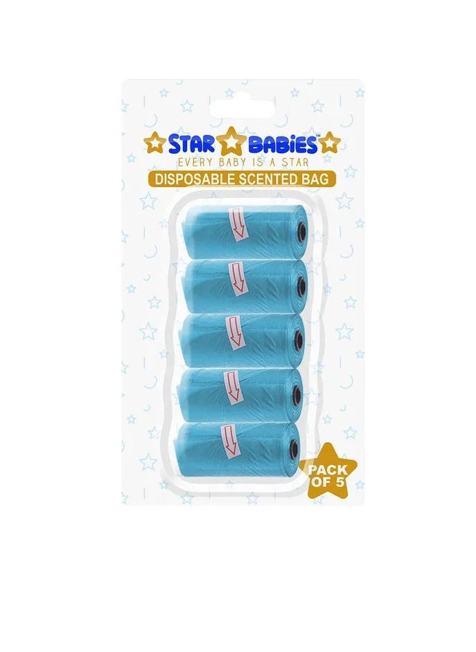 STAR BABiES Star Babies - Scented Bag Blister - Pack of 5/75 Bags - Blue  - Image 1