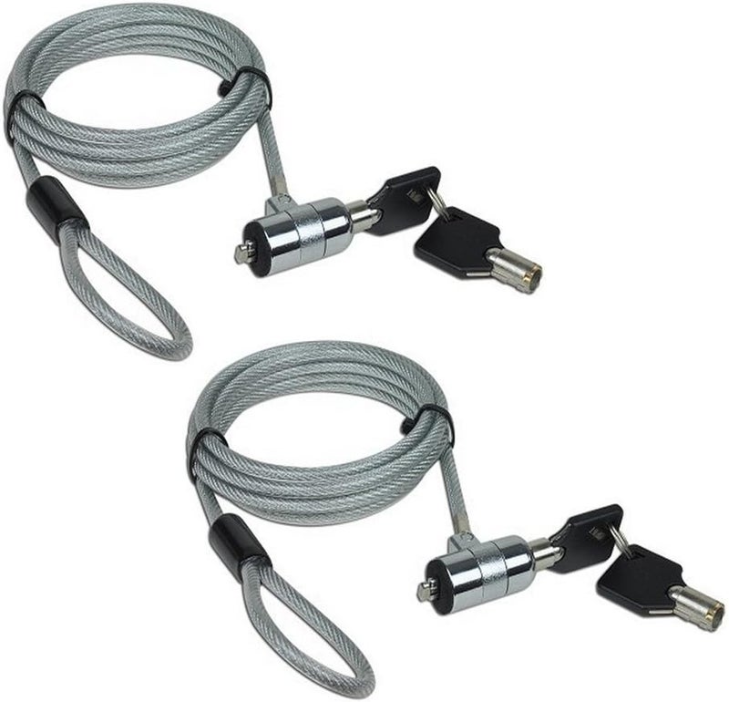 AOMGD 2Pcs 6 feet Laptop Lock Notebook Compatible Security Cable Lock with 2 Keys Two Sets,Suitable for 3 * 7mm Keyholes - Image 1