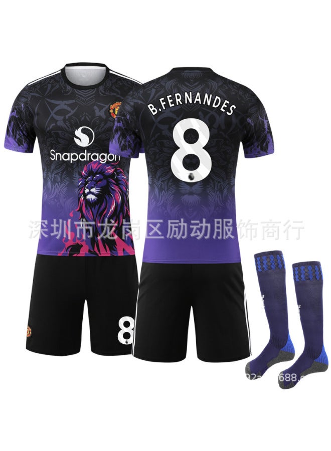 New Purple Lion Digital Print No. 17 Ghana Joe 37 Menu B Fee Red Devils Special Edition Football Suit Suit
