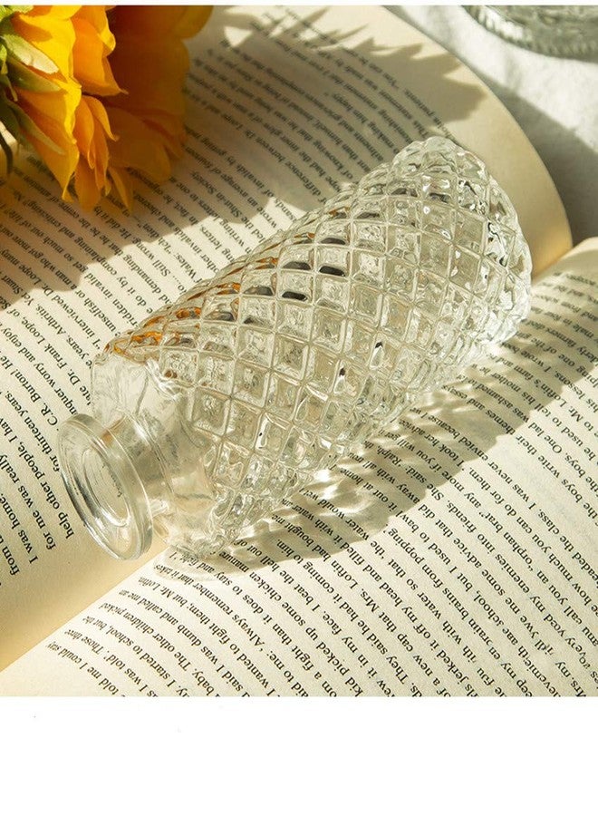 yaocoral Set of 2 Small Glass Vase for Centerpieces,Embossed Glass Bud Vase Hydroponic Vase,Mini Table Vase Clear Flower Vase Decorative for Wedding Farmhouse Party Home Decor(Clear 2) - Image 3