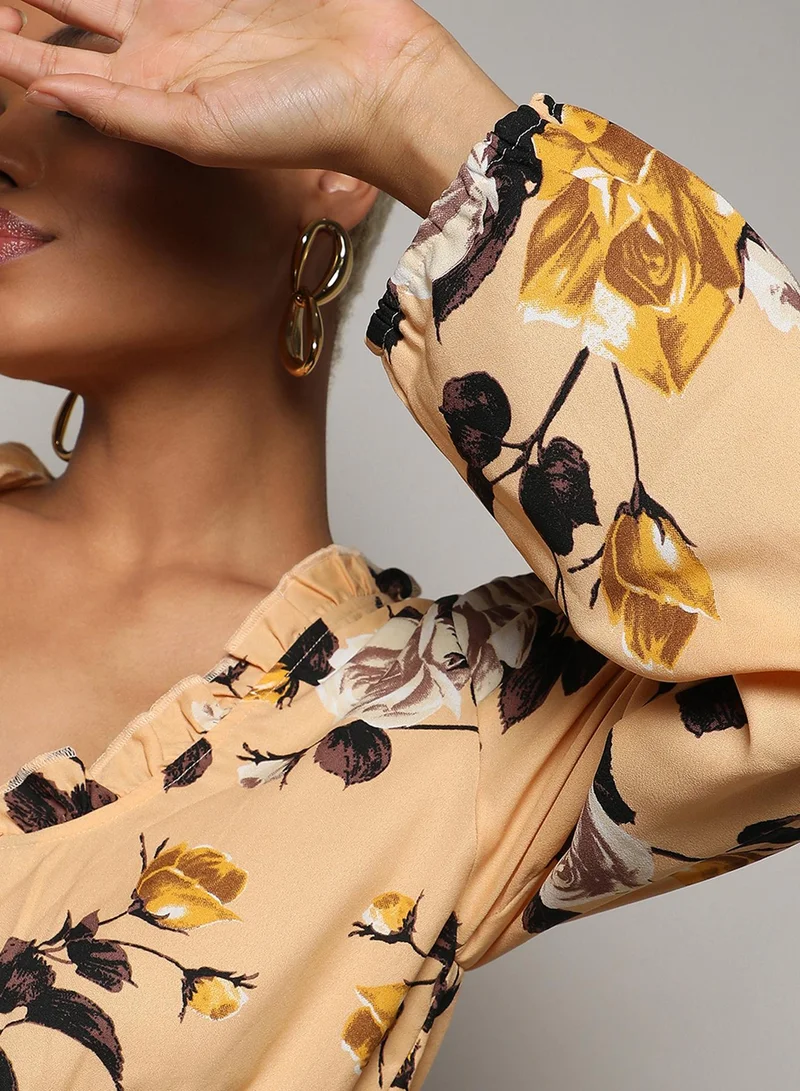 PINACOLADA Floral Ruffle Mini Dress