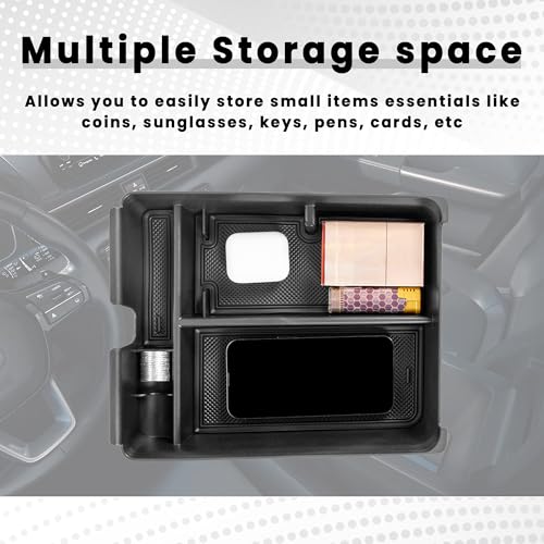 Neepiar 2PCS Center Console Organizer Compatible with 2023 2024 2025 Honda Pilot/ 2026 Honda Passport Armrest Tray Insert Divider Slot Box Secondary ABS Plastic Material Interior Accessories - Image 4