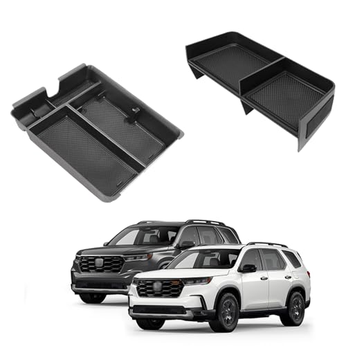 Neepiar 2PCS Center Console Organizer Compatible with 2023 2024 2025 Honda Pilot/ 2026 Honda Passport Armrest Tray Insert Divider Slot Box Secondary ABS Plastic Material Interior Accessories - Image 1