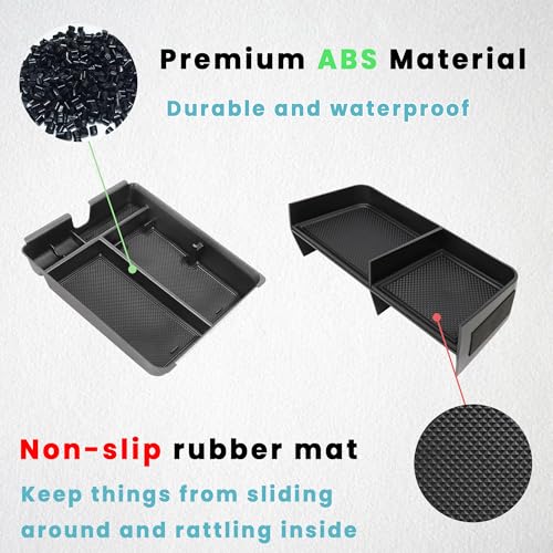 Neepiar 2PCS Center Console Organizer Compatible with 2023 2024 2025 Honda Pilot/ 2026 Honda Passport Armrest Tray Insert Divider Slot Box Secondary ABS Plastic Material Interior Accessories - Image 5