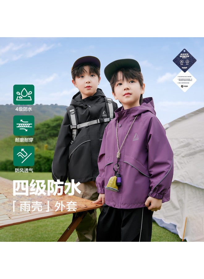 Zuoxi Boys' 3-in-1 Jacket Spring/autumn Kids' Hooded Windproof Outdoor Stylish Softshell Jacket For Big Boys - Image 2
