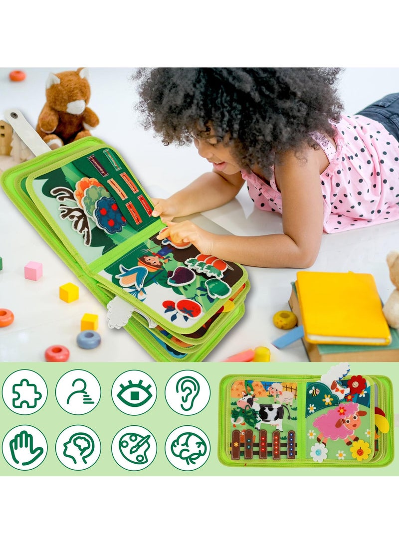 Montessori Busy Book for Toddlers,Quiet Activity Books Preschool Education Learning,Busy Board Felt Sorting Toy for 1-3-Kids Boys Girls - Image 4