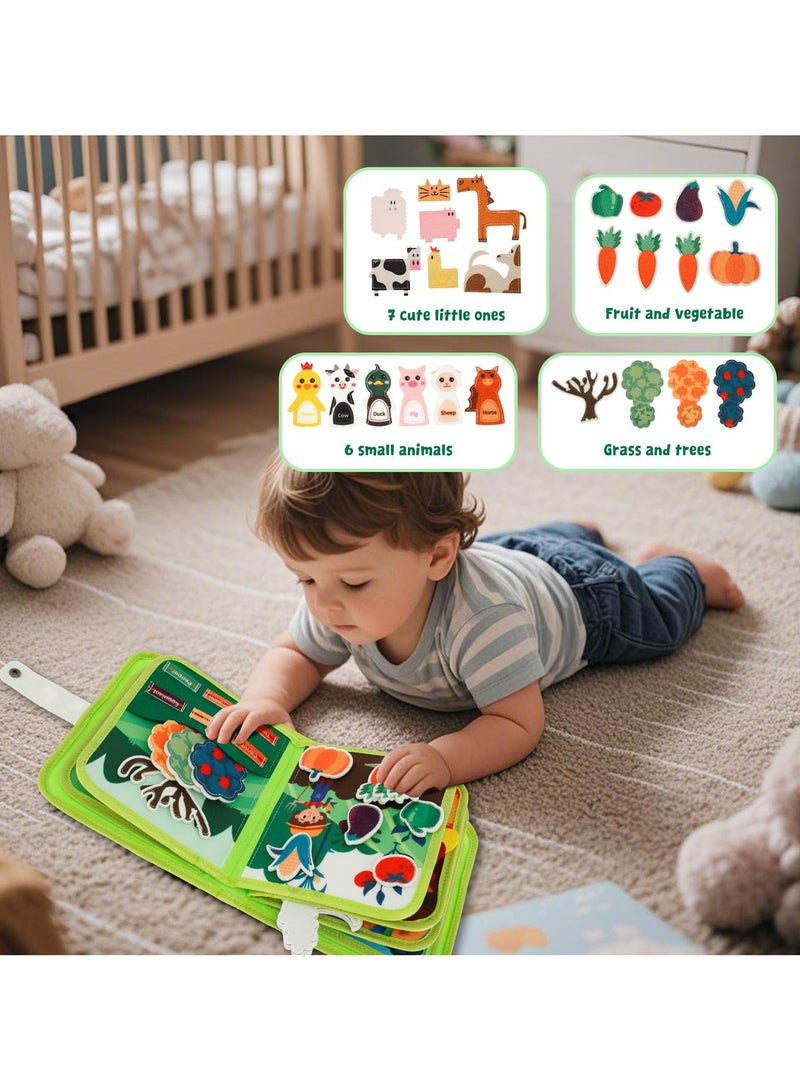 Montessori Busy Book for Toddlers,Quiet Activity Books Preschool Education Learning,Busy Board Felt Sorting Toy for 1-3-Kids Boys Girls - Image 3