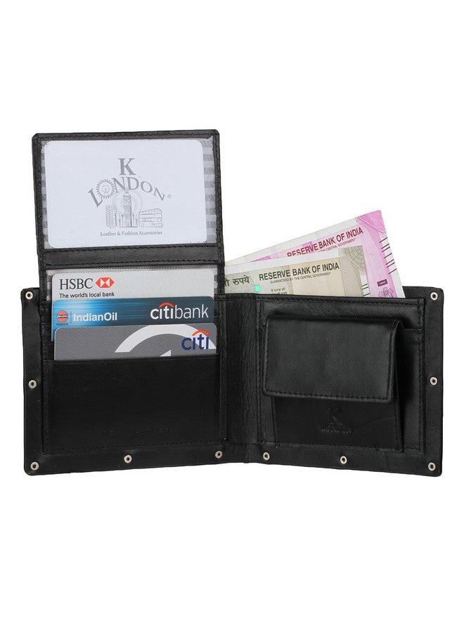 K London Birmingham Black Card Coin Pocket Men's Wallet (6001_Black) - Image 3