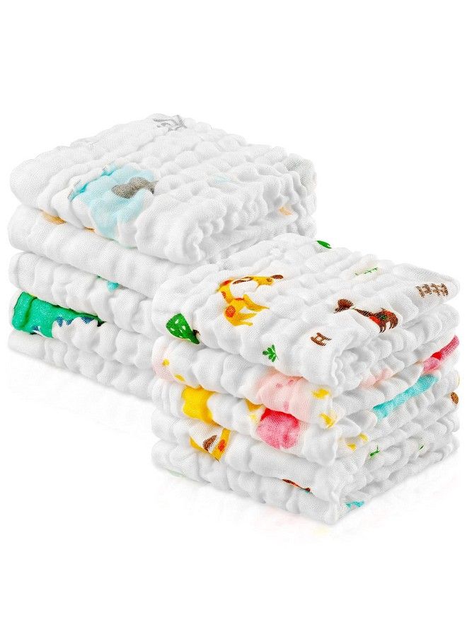 PPOGOO Baby Muslin Washcloths Natural Purified Cotton Baby Wipes Soft Newborn Baby Face Towel Baby Shower Gift 10 Pack - Image 1