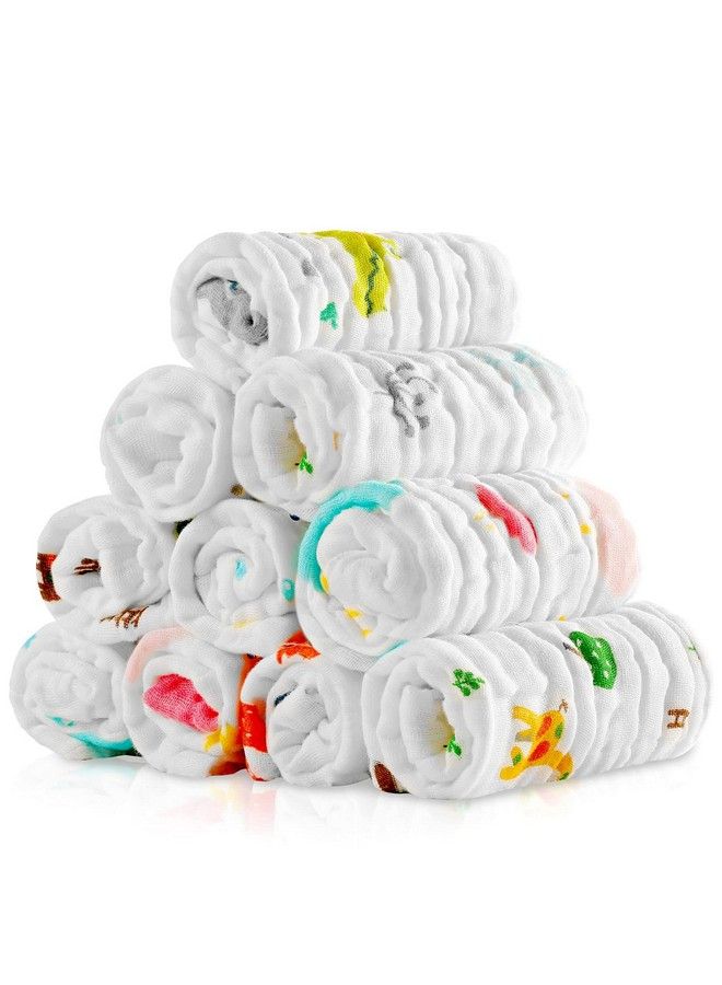 PPOGOO Baby Muslin Washcloths Natural Purified Cotton Baby Wipes Soft Newborn Baby Face Towel Baby Shower Gift 10 Pack - Image 3