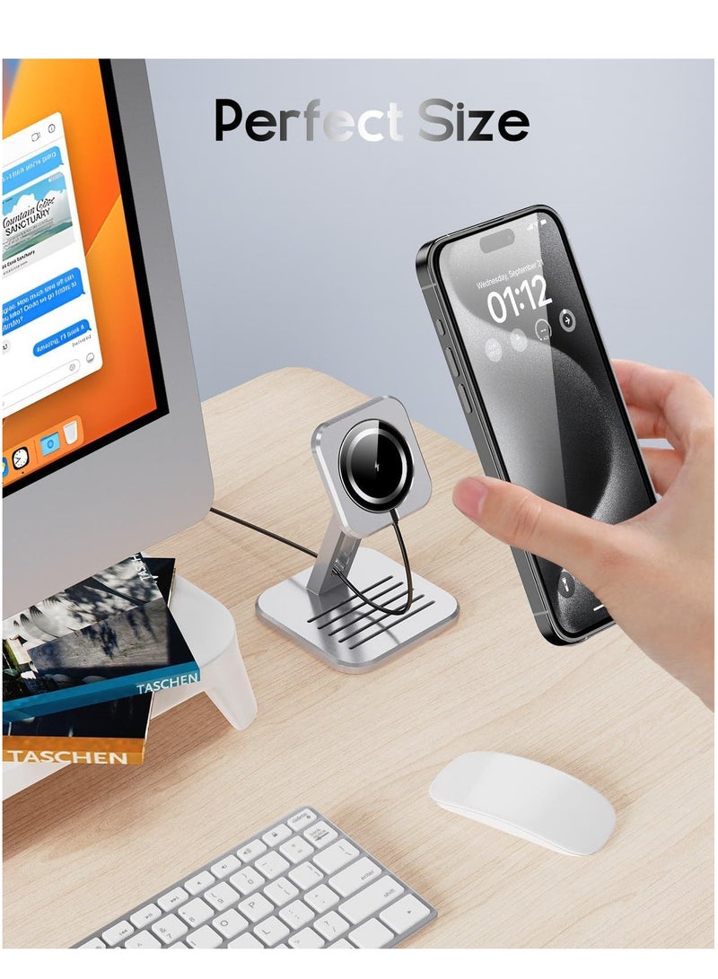 اكسيسن شاحن لاسلكي مغناطيسي لآيفون 15/15 بلس/15 برو/15 برو/15 برو ماكس/ وسلسلة آيفون14/13/12، شاحن سريع بقوة 15 واط (منفذ أسود من النوع C) - Image 4