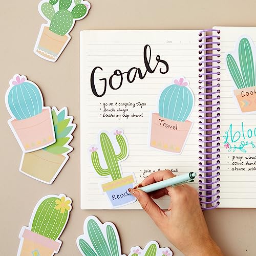 Paper Junkie Cactus Sticky Notes for Teacher Supplies, Cute Office Supplies & Cactus Desk Accessories - 2.75 x 4.5 in, Multicolor, 6-Pack - Image 2