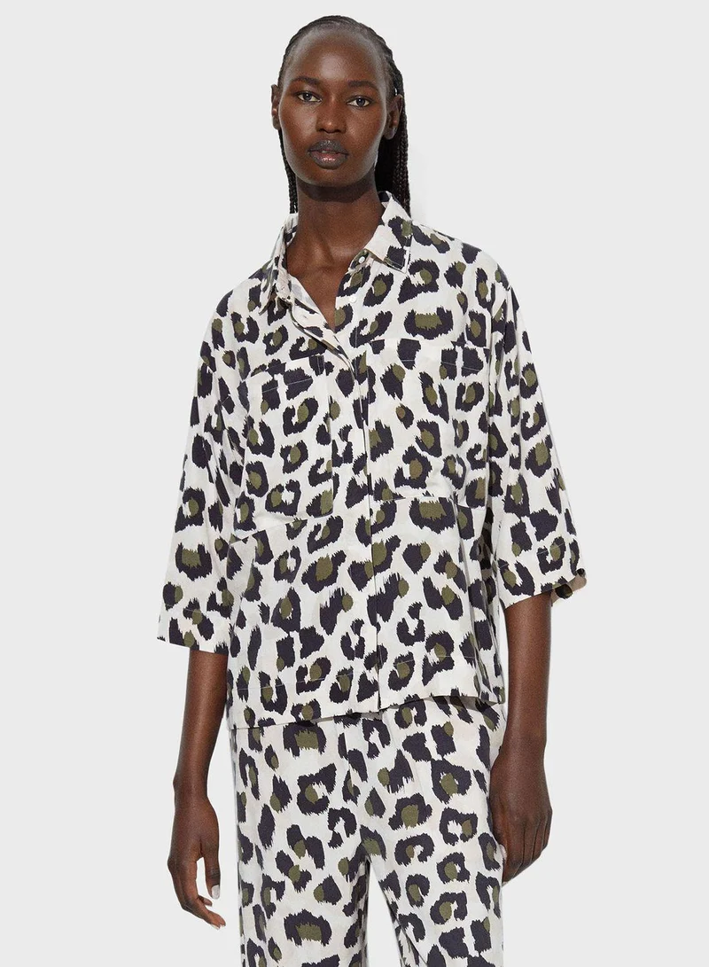 بارفوا قميص بجيب مطبوع