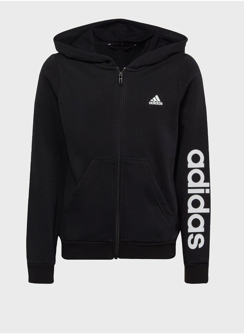 Adidas - Kids Essential Linear Logo Hoodie - Image 1
