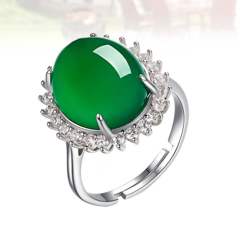 1PC Green Agate Open Finer Engagement Wedding Gift for Women Ladies - Image 5