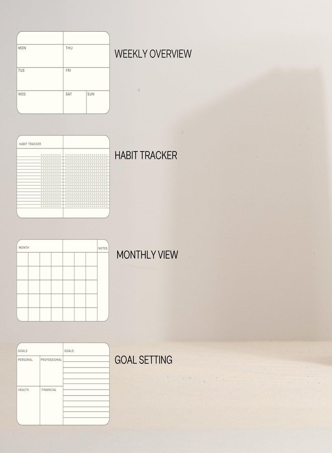Kunitsa Co. Undated Planner - Hardcover, with Habit Tracker & Goal Setting - Weekly, Full Year (Oat) - Image 5