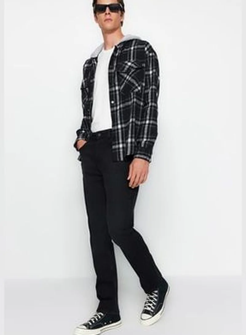 trendyol Men's Black Regular Fit Jeans Denim Trousers.