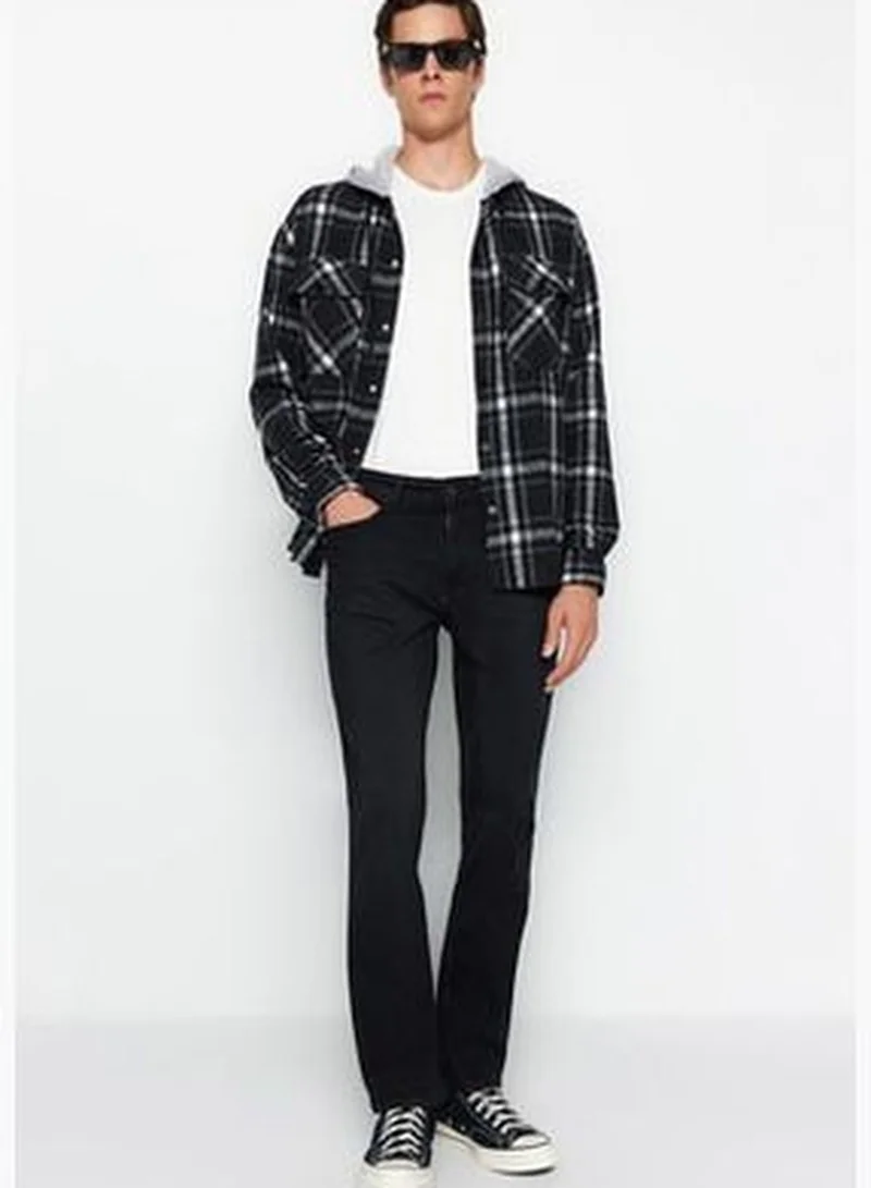 trendyol Men's Black Regular Fit Jeans Denim Trousers.