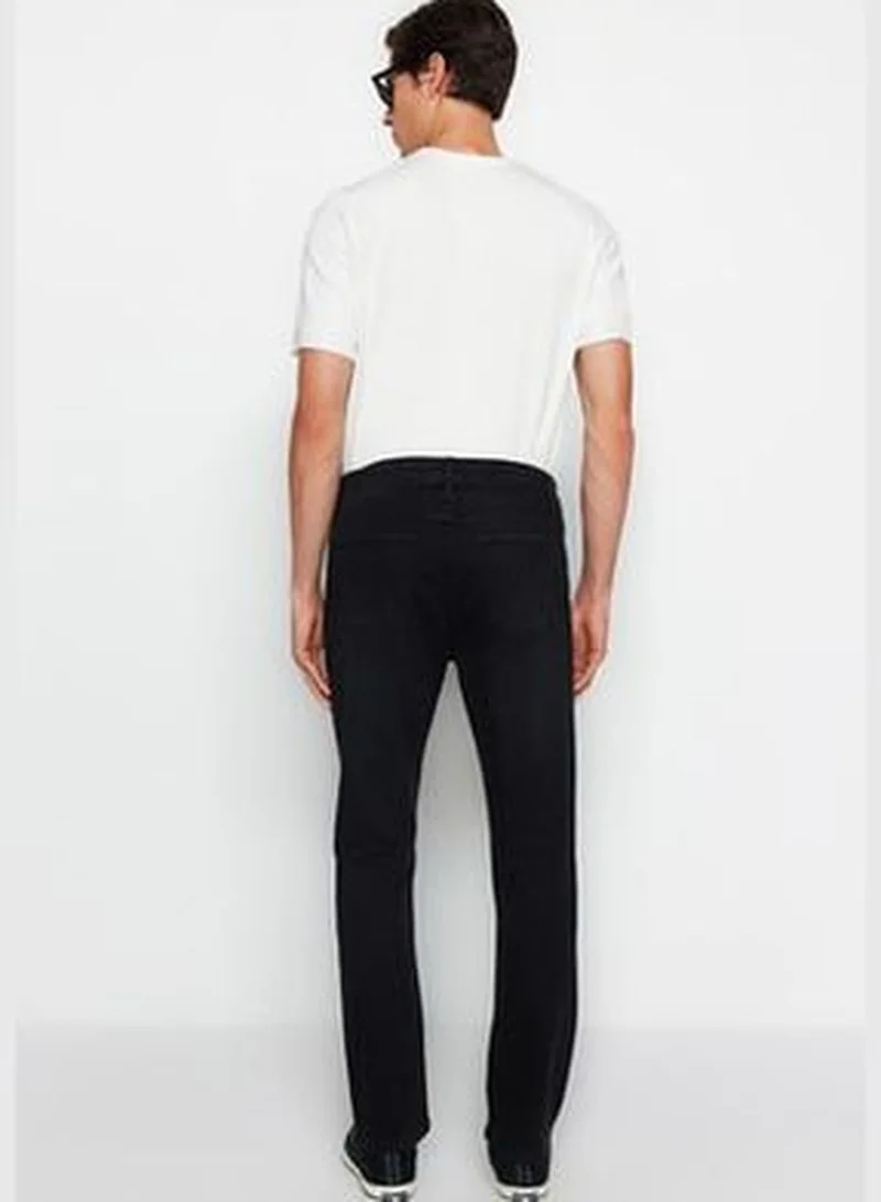 trendyol Men's Black Regular Fit Jeans Denim Trousers.