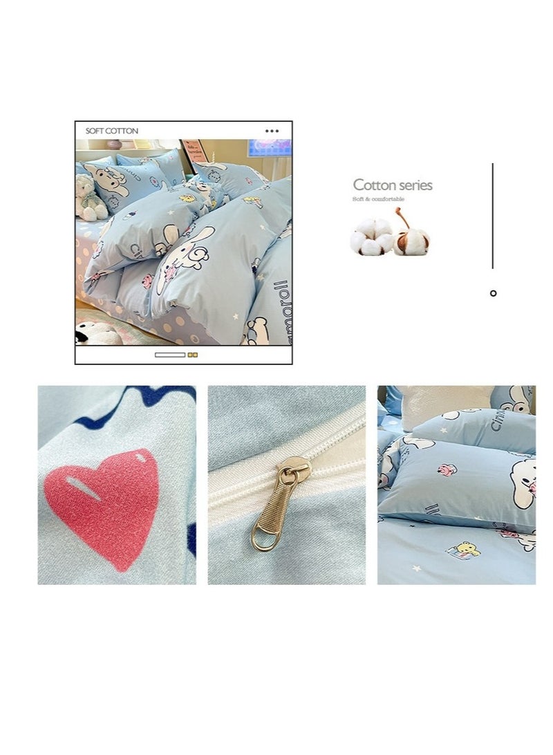 4-Piece Cinnamoroll Cotton Comfortable Set Bed Sheet Set Children'S Day Gift Birthday Gift 200X230cm - Image 4