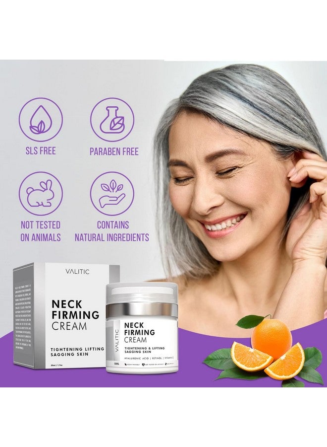VALITIC Neck Cream for Tightening and Firming - Hyaluronic Acid, Retinol, and Vitamin C - Anti Aging Tightening & Lifting Sagging Skin Day and Night Cream - Image 3