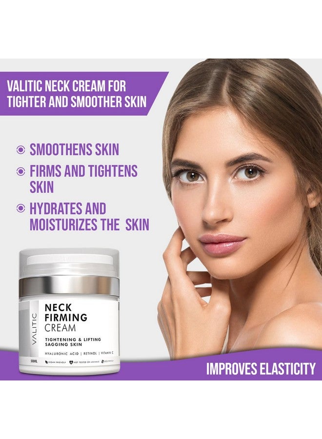 VALITIC Neck Cream for Tightening and Firming - Hyaluronic Acid, Retinol, and Vitamin C - Anti Aging Tightening & Lifting Sagging Skin Day and Night Cream - Image 2