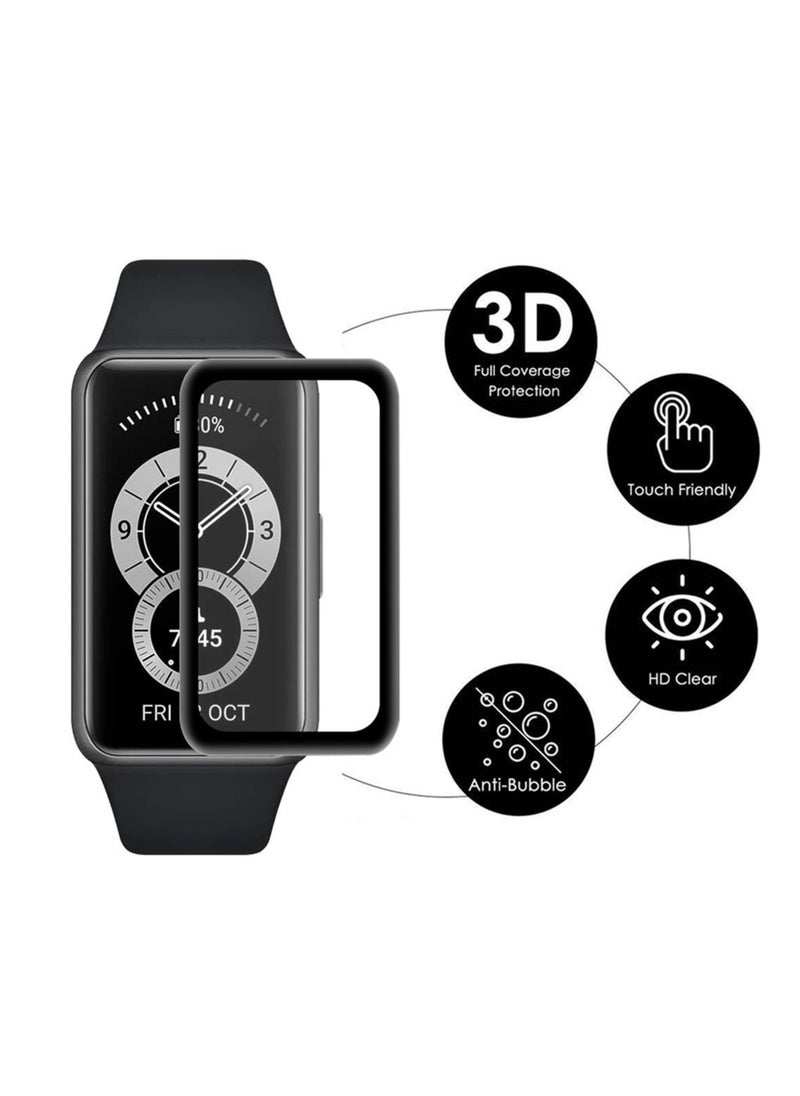 Generic For Huawei Band 6 Ceramic Explosion Proof 3D Curved Screen Protector Black  - Image 3