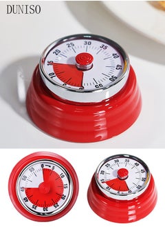 Magnetic Kitchen Timer Alarm for Cooking Magnetic Clock Mechanical Countdown Timer Electronic Not Need Battery Reminder Up to 55 Minutes Round Magnetic Mechanical Baking Timer Reminder Countdown Tool