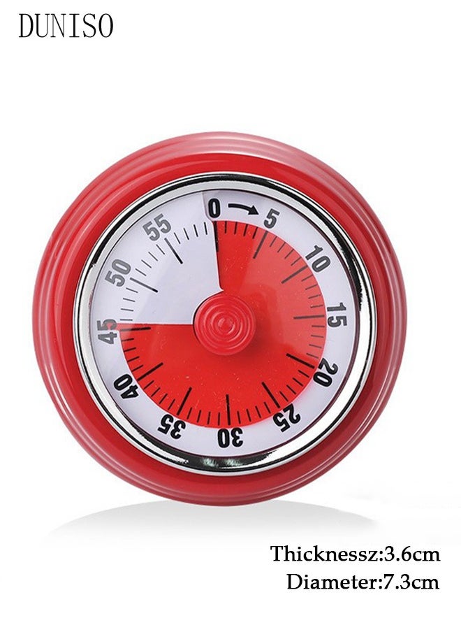 DUNISO - Magnetic Kitchen Timer Alarm for Cooking Magnetic Clock Mechanical Countdown Timer Electronic Not Need Battery Reminder Up to 55 Minutes Round Magnetic Mechanical Baking Timer Reminder Countdown Tool - Image 1