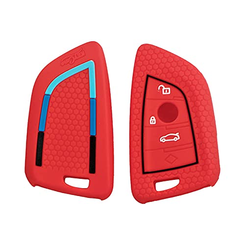 CARMATE Silicone Car Key Cover KC-52 Fit for ( BMW-, 3 Series, 5 Series, 7 Series, GT Series, M Series, X Series )-Red - Image 1