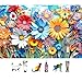 MINIWAN 3D Paper Quilling Colorful Wild Flowers 500 Piece Jigsaw Puzzle for Adults Vibrant Floral Paper Art Puzzle with Irregular Animal Shaped Pieces Gift for Flower Art Lovers 23x15 Inch - Image 2