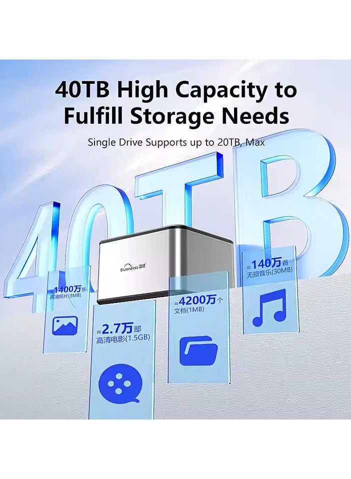 Blueendless Docking Station Duplicador USB 3 Sata HDD 3.5 2.5 Ssd - Image 2