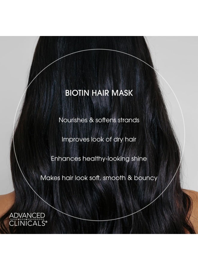 Advanced Clinicals Biotin Hair Treatment Anti-Breakage Repair Hair Mask. Strengthen Broken, Color-Treated Hair W/Repairing Deep Conditioner Manuka Honey & Caffeine, Hydrating Mask Restores Weak Hair - Image 5