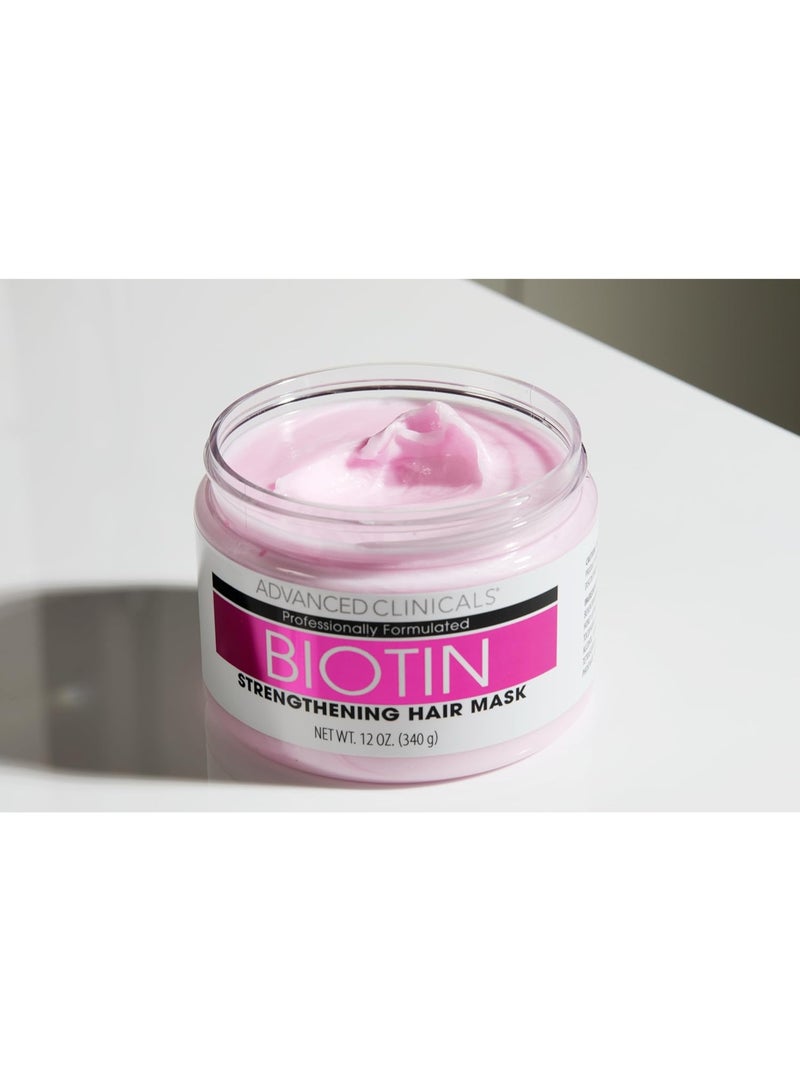 Advanced Clinicals Biotin Hair Treatment Anti-Breakage Repair Hair Mask. Strengthen Broken, Color-Treated Hair W/Repairing Deep Conditioner Manuka Honey & Caffeine, Hydrating Mask Restores Weak Hair - Image 4
