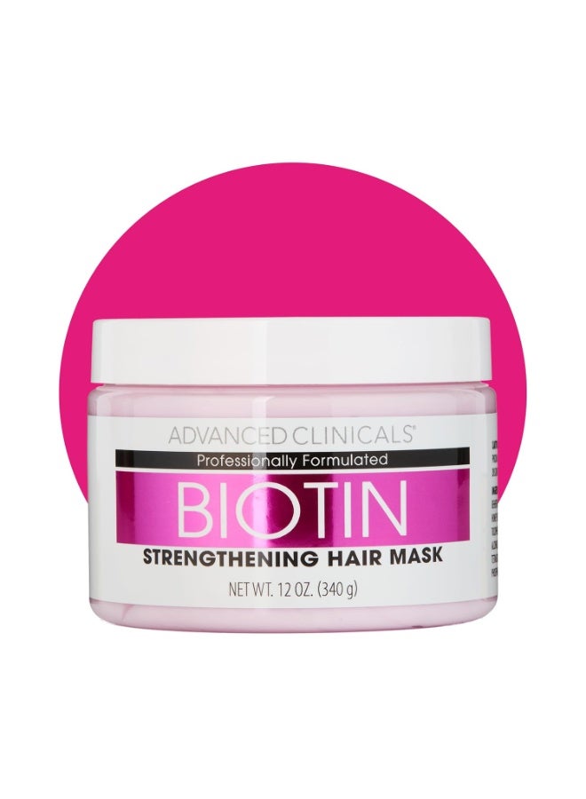 Advanced Clinicals Biotin Hair Treatment Anti-Breakage Repair Hair Mask. Strengthen Broken, Color-Treated Hair W/Repairing Deep Conditioner Manuka Honey & Caffeine, Hydrating Mask Restores Weak Hair - Image 1