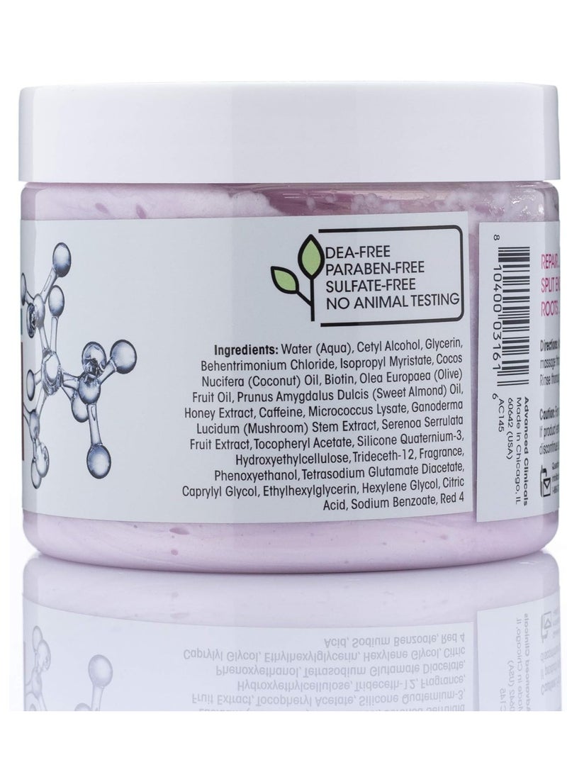 Advanced Clinicals Advanced Clinicals Biotin Hair Treatment Anti-Breakage Repair Hair Mask. Strengthen Broken, Color-Treated Hair W/Repairing Deep Conditioner Manuka Honey & Caffeine, Hydrating Mask Restores Weak Hair  - Image 3