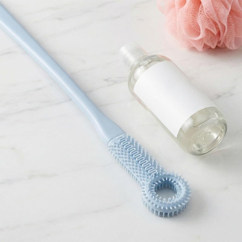 2pcs Toe Cleaning Brush with Long Handle - No Bending Foot Scrubber for Seniors - Expecting Mothers for Men Women - Anti-Itch Exfoliating Brush - Image 2