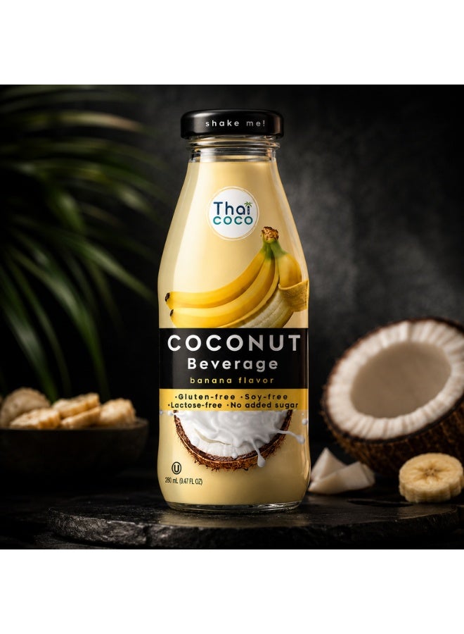 Thai Coco Coconut Beverage Banana Flavor 280 ml Pack of 24 - Image 3