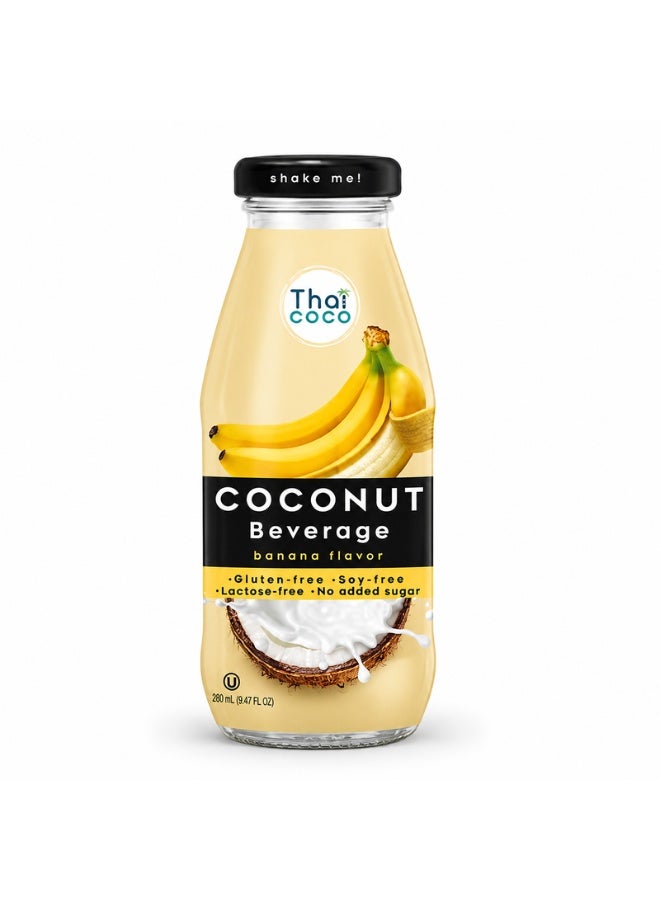 Thai Coco Coconut Beverage Banana Flavor 280 ml Pack of 24 - Image 2