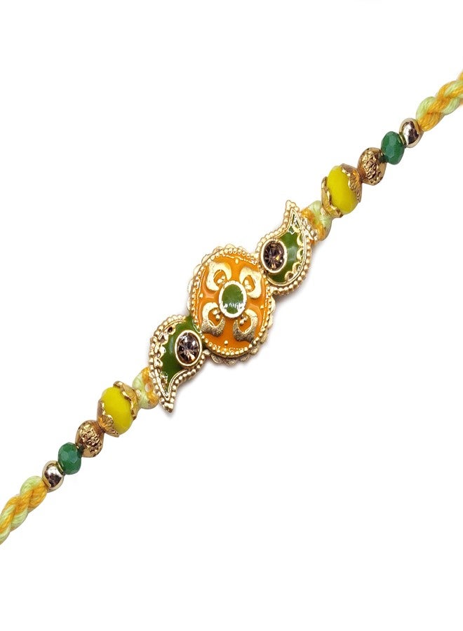 OAFISH Handicraft Storerom presents Traditional Designer Rakhi for Brother on Raksha Bandhan gifting, STANDARD, no gemstone - Image 1