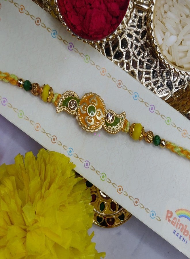 OAFISH Handicraft Storerom presents Traditional Designer Rakhi for Brother on Raksha Bandhan gifting, STANDARD, no gemstone - Image 4