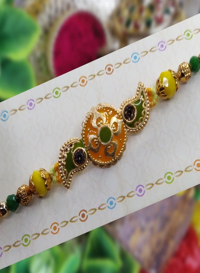 OAFISH Handicraft Storerom presents Traditional Designer Rakhi for Brother on Raksha Bandhan gifting, STANDARD, no gemstone - Image 3