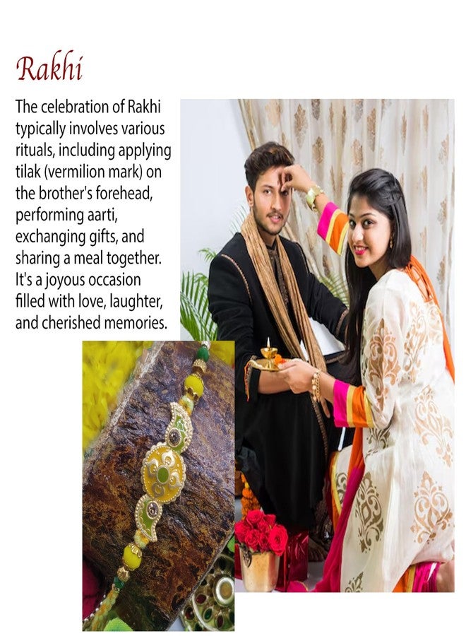OAFISH Handicraft Storerom presents Traditional Designer Rakhi for Brother on Raksha Bandhan gifting, STANDARD, no gemstone - Image 5