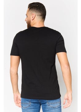 DeFacto Men Crew Neck Short Sleeve Graphic Print T-shirt, Black  - Image 4