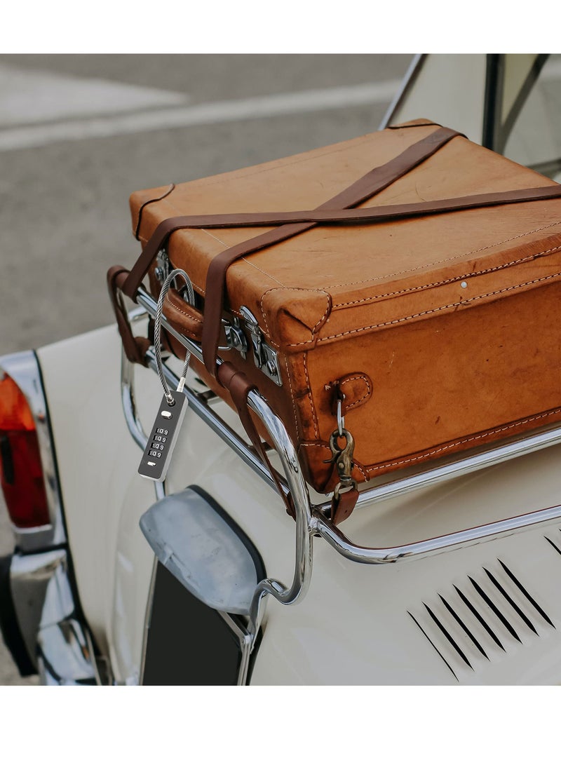 SYOSI قفل كابل مركب من الفولاذ المقاوم للصدأ، قفل أمتعة مقاوم للطقس مع رمز قابل لإعادة الضبط، قفل كابل مطلي بالفولاذ المضفر مضاد للسرقة، حقيبة أمتعة، حقيبة سلاح، صندوق أدوات، خوذة، أسود (1.3 قدم 5 مم) - Image 3