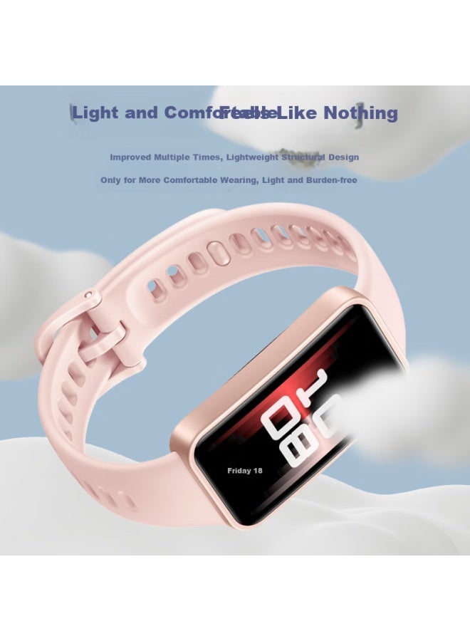 Freeson Compatible With Huawei Band 10/9/8/Nfc Version, Strap Wristband, Smart Fitness Tracker, Personalized Replacement, Liquid Silicone, Skin-Like Feel, Waterproof Soft Strap, Pink - Image 3