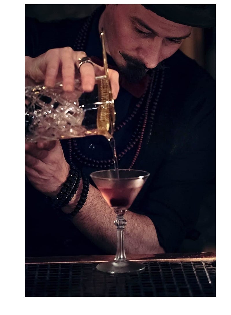 SYOSI زجاجة مزج الكوكتيل بدون لحامات، إبريق الكوكتيل المزج من أجل الكوكتيل المخلوط مع قاعدة مثقلة، أداة وإكسسوار بار قديم 18 أونصة 500 مل - Image 4